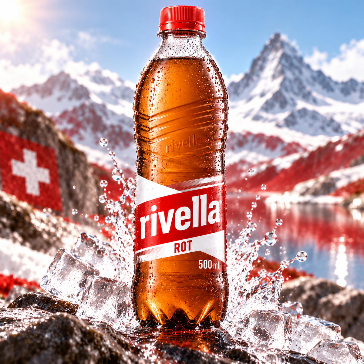 Rivella Rot 500 ml PET – zusätzliche alpine Produktaufnahme